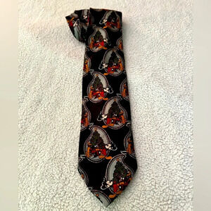 Disney Unlimited EUC “Micky” Holiday black Tie. Pluto, Christmas Tree Vintage